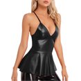 thumbnail image 4 of Women's Chemises Negligees Bustier Lingerie Set with Stockings Womens Linger Sexy Sleep Romper Knit plus Size Sexy Womens Lingerie for Women Bridal Sleepwear Shorts And on Clearance Black L, 4 of 9
