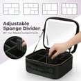 thumbnail image 5 of PartyKindom Portable Black Travel Makeup Case with Adjustable LED Light Mirror Organizer, 5 of 8