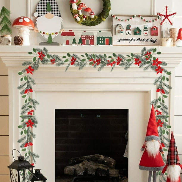 xihome Guirnalda de ratn de plstico flexible de 1,8 metros con bayas rojas para decoracin de fiestas, rboles de Navidad y festivales