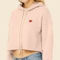 thumbnail image 5 of Dalix Pixel Heart Embroidered Fleece Cropped Hoodie Cold Fall Winter Women in Peach XL X-Large, 5 of 5