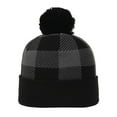 thumbnail image 2 of Outdoor Cap KNF-PLD Buffalo Plaid Acrylic Knit Watch Cap-Black/Charcoal, 2 of 4