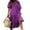 Dark Purple, variant on Women Casual Maxi Dress Bohemian Floral V Neck Puff Short Sleeve Beach Tiered Sundress Long Swing Dress