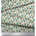 thumbnail image 2 of Soimoi White Rayon Fabric House Architectural Print Sewing Fabric Yard 42 Inch Wide, 2 of 5