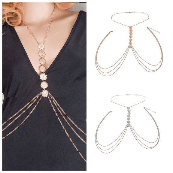 Long Tassel Body Chain Retro Carved Disc Waist Chain Fashion Jewelry Accessory for Women Festival Party Outfit