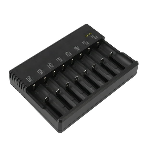 Cargador de batería de litio, 8 ranuras Ranura para batería de litio Cargador de batería LED Cargador de batería probado profesionalmente