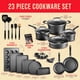 thumbnail image 2 of Juego de Baterías de Cocina – 23 Piezas – Ollas Negras de Varios Tamaños con Tapas, Sartenes y Utensilios para Hornear – Metal de Aluminio Prensado Reforzado - para Gas, Eléctrico, Cerámica e Inducció, 2 of 5
