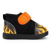 ikiki Scorching Hotrod Squeakerless Toddler Shoes | Black Flame Pattern