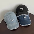 thumbnail image 4 of Casual Demin Color Lace Brim  Japanese Style Sun Hat Baseball Hat Sunshade Cap DARK BLUE, 4 of 7