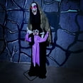 thumbnail image 4 of Haunted Hill Farm 5.25 ft Lifesize Animatronic Vampire Lady with Baby with Lights and Sound, Halloween Decoration, HHRPR-25FLSA, 4 of 22