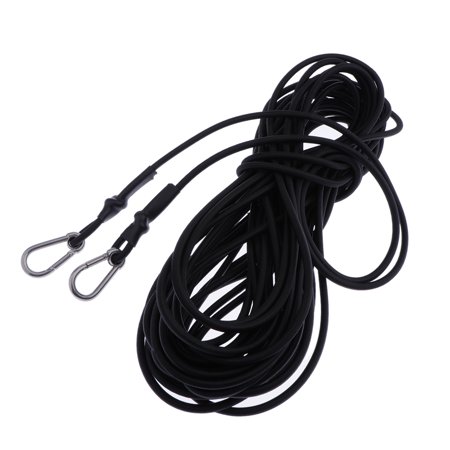 

Water Sports Shock Cord ( Cord) 6mm Black Metres Attached with Carabiner Hooks - Great for DIY Projects Securing tie and mor