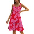 thumbnail image 1 of Eucalyptus Foliage Pattern / Hot Pink And Red / Large Simple Back Lacing Backless Dress Square Neck Dress Fashion Printed Dress, 1 of 5