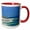 Red/White, variant on 3drose, Sailboat and Sea Birds in Rhode Island, 11oz Two-tone Yellow Mug