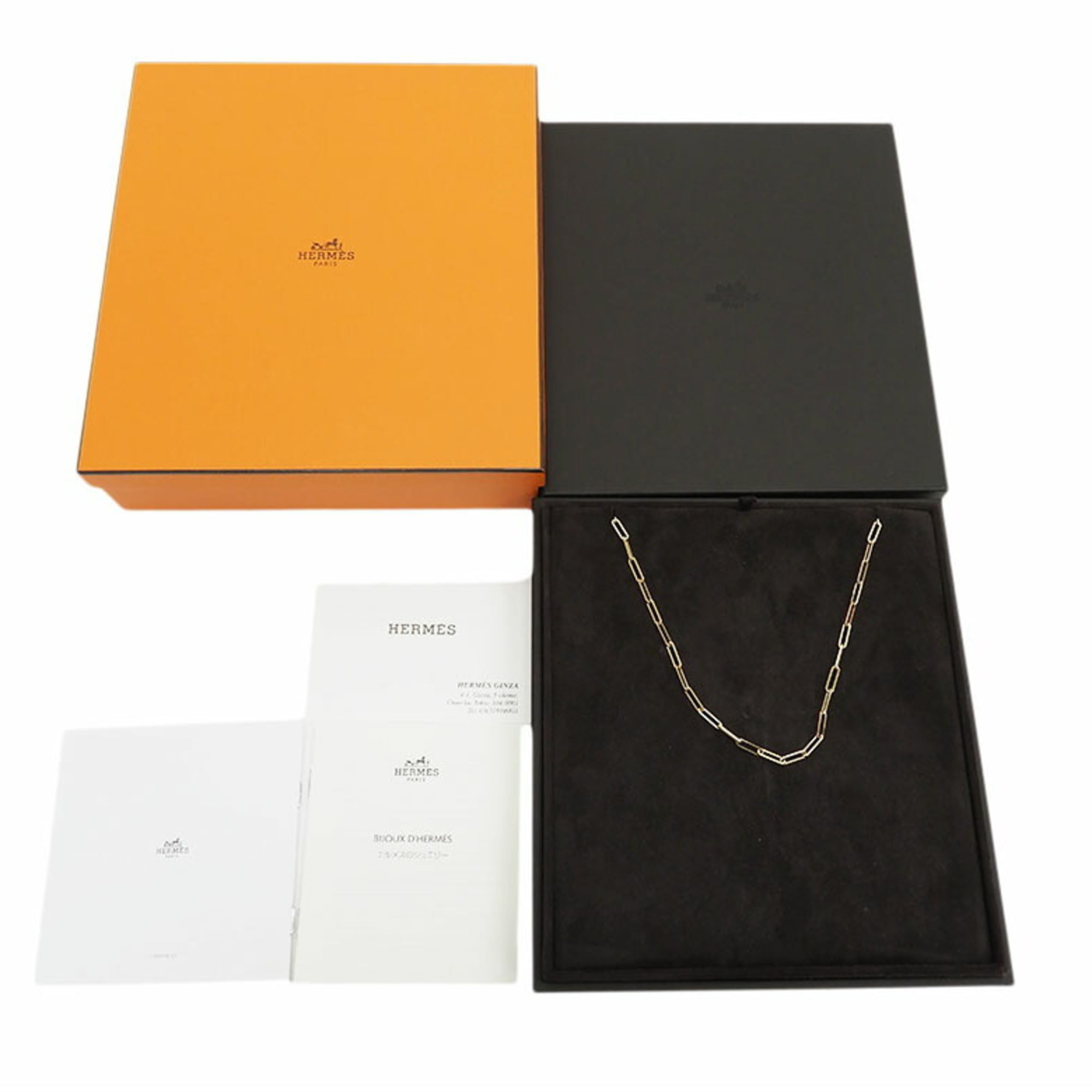 Pre-Owned Hermes HERMES Kelly Chain Lariat Necklace Gold K18 
