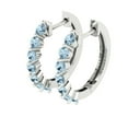 thumbnail image 2 of 0.84 ct Lever-Back Hoop Earrings for Women | 2.5mm Round Cut Simulated Blue Diamond | 18K White Gold, 2 of 5