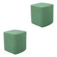 thumbnail image 1 of maskred Elegant Square Foot Rest Ottoman Covers Decorative Footstool Slipcover Green 2Set, 1 of 1