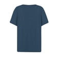 thumbnail image 4 of Blusa gráfica de manga corta para mujer: sudadera con estampado geométrico, cuello redondo, top informal elegante para salidas de verano y regalos., 4 of 5