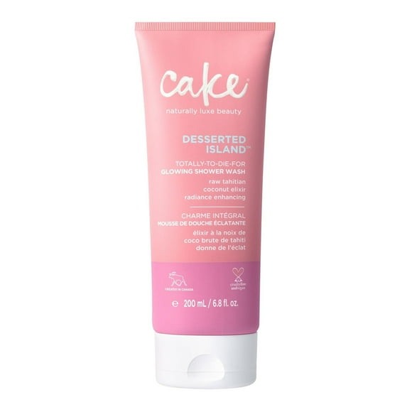 Cake Beauty Glowing Body Wash, Desserted Island – Hydrating & Radiance Enhancing – For Dry Skin – Coconut Oil & Aloe Leaf Juice – 200 ml, Radiance Enhancing Body Wash