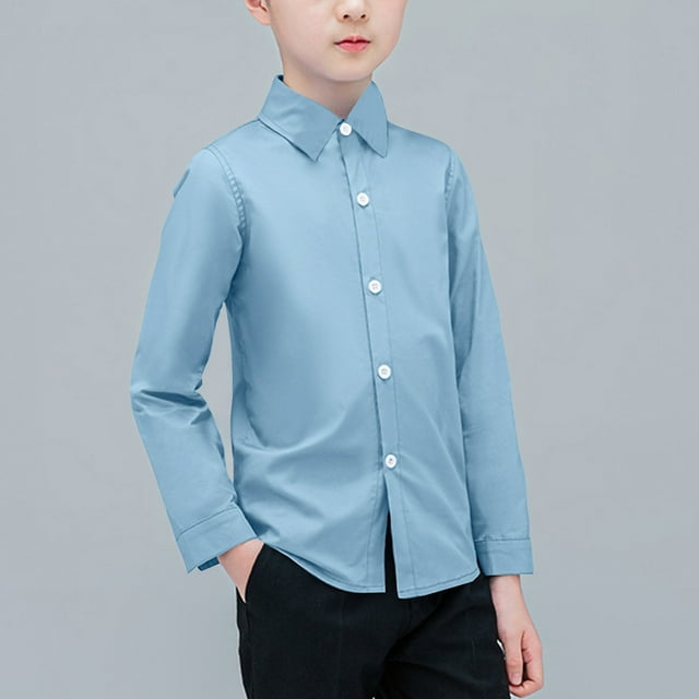 LSLJS Chemise Habillée Formelle pour Bébé Garçon à Manches Longues, Col à Revers, Chemises Boutonnées, Haut Décontracté, Chemise à Col Rabattu, Vêtements de Mariage et de Fête, Cadeaux pour Enfants