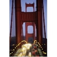 thumbnail image 1 of Great BIG Canvas | Rolled Michael Howell Poster Print entitled California, San Francisco, Golden Gate Bridge, Blurred Traffic Lights At Evening, 1 of 4
