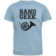 thumbnail image 1 of Band Geek French Horn Light Blue Adult T-Shirt, 1 of 1