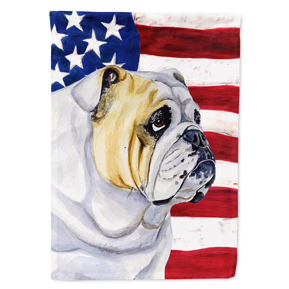 USA American Flag with English Bulldog Flag Canvas House