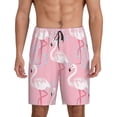 thumbnail image 1 of Balery Pink Flamingo Pantalones cortos de pijama de punto de algodón para hombre con cinturilla y bolsillos-XX-Large, 1 of 6