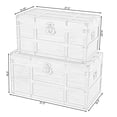 thumbnail image 5 of Wooden Rectangular Lined Rustic Storage Trunk with Latc, 5 of 10
