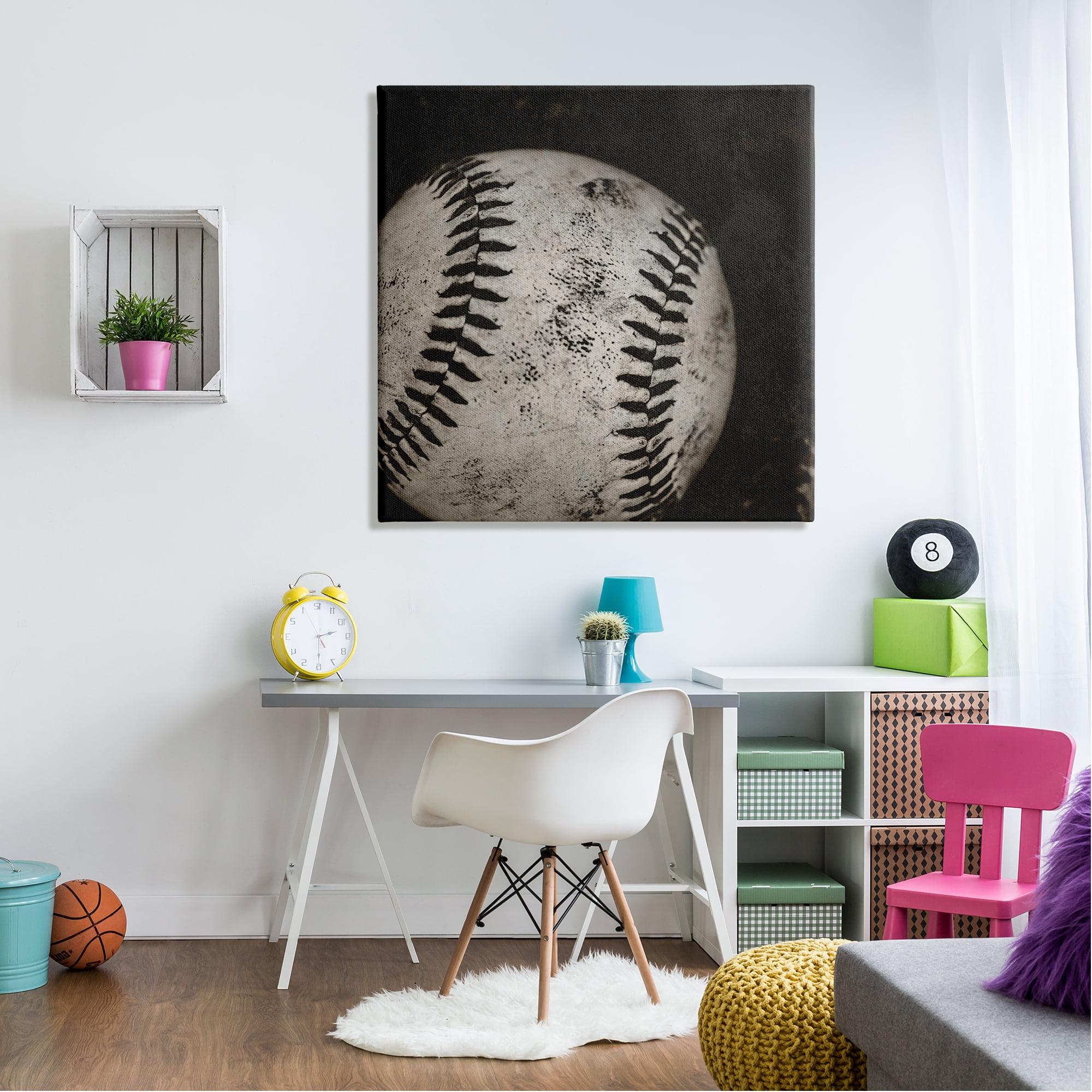 Stupell Industries Baseball Close Up Photography Sports Photography Gallery Wrapped Canvas Art Print Wall Art, 36 x 36