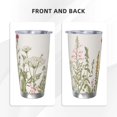 thumbnail image 3 of Uemuo Herbs and Wildflowers Print Travel Coffee Mug ,20oz Double-walled Car Cup ,Stainless Steel Insulated Tumbler Leak-proof Travel Cup Reusable Straw Car Cup-Straw Three-piece Set, 3 of 8
