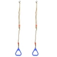thumbnail image 3 of Par de columpios de plástico ajustables para niños, para gimnasio, fitness, deportes, aros colgantes con cuerda azul, 3 of 9