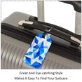 thumbnail image 3 of Square 2Pack PU Leather Blue and White Geometry Cruise Luggage Tag with Privacy Cover and Name ID Tag for Travel Handbags Backpacks Luggage Tags, 3 of 6
