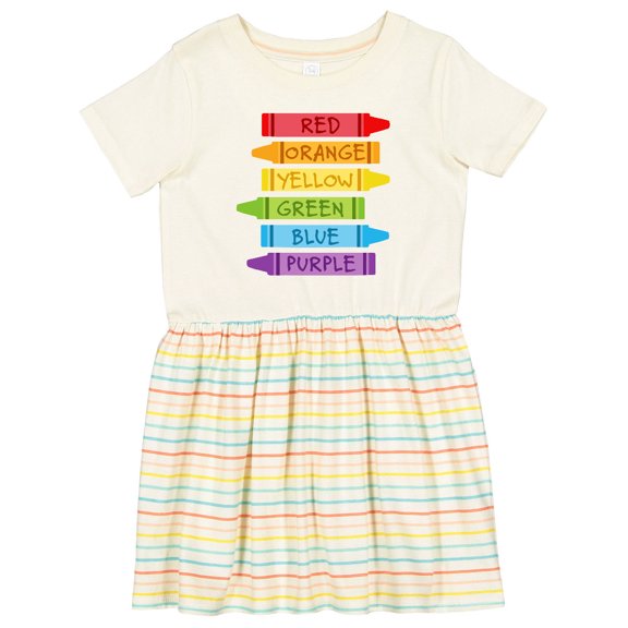 Inktastic Colored Crayons Girls Toddler Dress