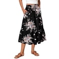 thumbnail image 2 of Summer Skirt for Women Drawstring Elastic High Waisted Skirts Trendy Floral A Line Swing Skirt Vacation Wear, 2 of 6