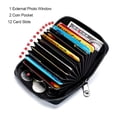 thumbnail image 3 of Leather Credit Card Wallet Accordion Zipper Rfid Credit Card Holder Small Coin Purse with ID Window, 3 of 6