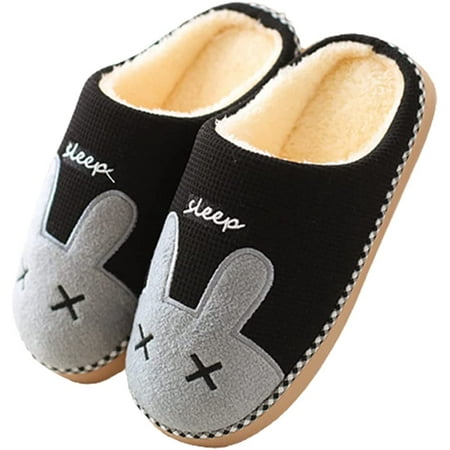 

PIKADINGNIS Women Memory Foam Warm Slippers Cute Bunny Animal Furry Home Shoes Slip On Plush Slipper
