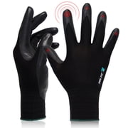 DEXFIT FN331 Black Work Gloves (Nitrile-Coated, Medium) - 3 Pairs