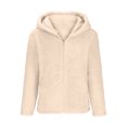 thumbnail image 7 of BLVB Womens Soft Fleece Jackets Long Sleeve Zipper Fuzzy Cozy Hooded Coats Warm Comfy Outerwear for Winter, 7 of 7