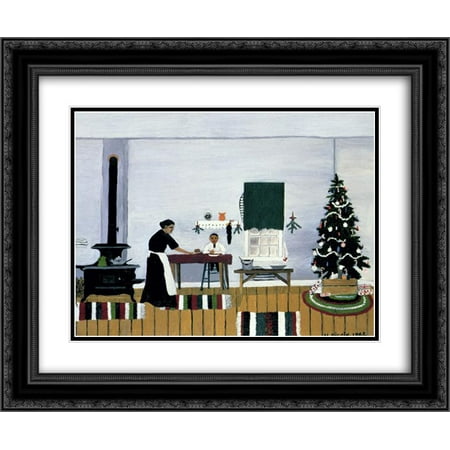 Horace Pippin 2x Matted 24x20 Black Ornate Framed Art Print 'Christmas Morning