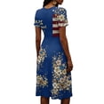 thumbnail image 5 of Patriotic Dresses for Women Midi American Flag Dress Short Sleeve V Neck Flowy Midi Dresses Star Stripes Print Summer Festival Party 2025, 5 of 5