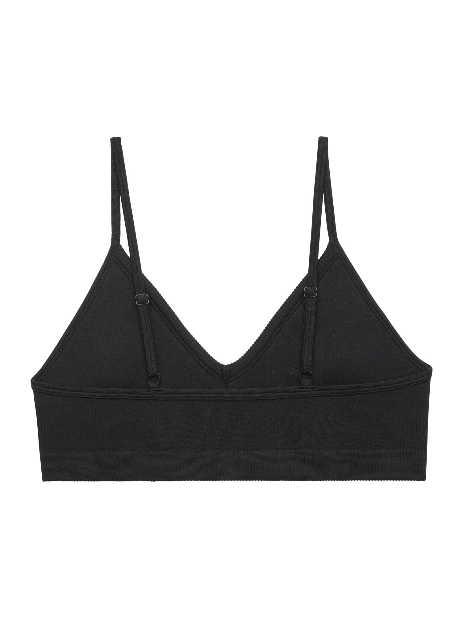No Boundaries Women's Seamless Ribbed Triangle Bralette, Sizes XS-3XL