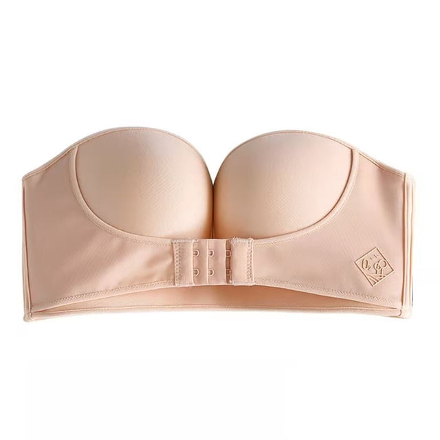 Sujetador sin tirantes con cierre frontal, inalámbrico, push up, ajustable, transpirable, para mujer, para uso diario, fiesta, boda, color piel 32/70AB