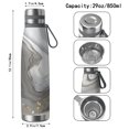 thumbnail image 3 of 29oz Insulated Water Bottle with Tea Infuser, Stainless Steel Travel Mug, Turquoise Marble Watercolor Pattern, 3 of 6