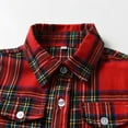 thumbnail image 5 of Ccpelsie Boys Girls Long Sleeve Plaid Button Up Shirt Kids Casual Button Down Shirts Tops with Pockets(Red,6-12 Months), 5 of 9