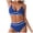 Z2-Blue, variant on Bikini Set Bikini Set for Women Solid V Neck Knot Front Push Up High Leg Thong Two Piece Swimsuit(Hot Pink,S)