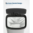 thumbnail image 4 of 80L / 21 Gallon White Stainless Steel Kitchen Trash Can – Large Step Pedal Bin, Soft-Close Lid, Odor Control, Liner Rim, Rear Handle – No Inner Bucket – Color: White, 4 of 7