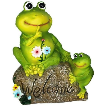 Frog Garden Decoration, Resin Frogs Statue Sculpture, Welcome To Our ...