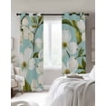 thumbnail image 4 of Spring Floral Blackout Curtains for Bedroom Living Room Darkening Curtains 84 Inch Length 2 Panels Set Watercolor Teal Botanical Blooming Window Curtain Window Treatment Grommet Drapes 52"x84", 4 of 9