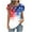 ி066-Multicolor, variant on Women's V-Neck Independence Day Short Sleeve Loose T-Shirt Top - Relaxed Patriotic Tee with Flattering Neckline for Casual Style