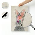 thumbnail image 6 of WFSposter Retro Bunny Rabbit Canvas Wall Art Country Animal Painting Cute Rabbit with Garland Wall Décor Home Artwork for Nursery Decor Bathroom Bedroom Kitchen Kid's Room Decoration 12x16in Framed, 6 of 7