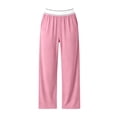 thumbnail image 4 of LEAVINGSUO Pajama Pants Women Plus Size Casual Elastic Waist Long Pants Pockets Comfortable Loungewear Trousers Pink XL, 4 of 9